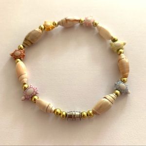 Ocean Themed Sea Turtle Bracelet With Mini Shells